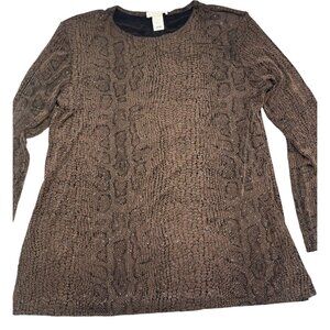 Caviar long sleeve shirt sparkles animal print shoulder pads acetate large READ